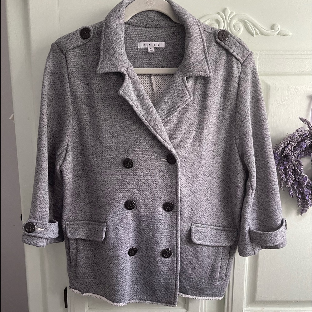 CAbi Gray Peacoat Jacket (#393) XL  EUC $20